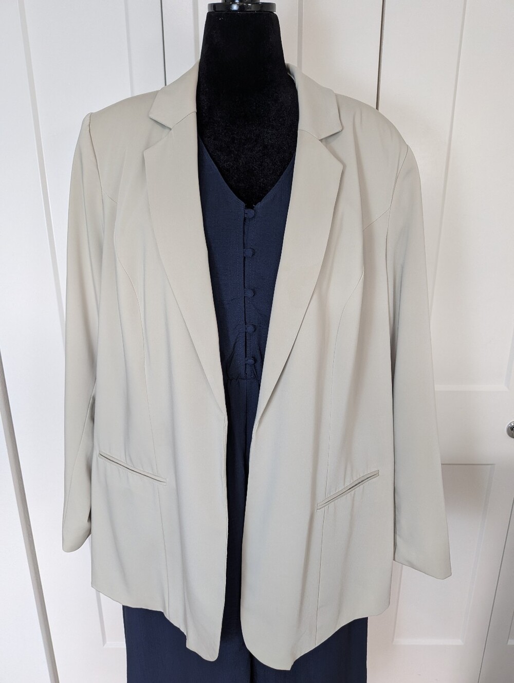 Lane Bryant Open Blazer Jacket Light Outmeal Beige Lightweigt Workwear Sz 26/28